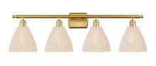 Innovations Lighting 516-4W-SG-NBD-75-NAT - Bristol Natural - 4 Light - 38 inch - Satin Gold - Bath Vanity Light