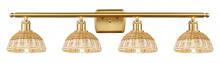 Innovations Lighting 516-4W-SG-NBD2-75-NAT - Bristol Natural II - 4 Light - 38 inch - Satin Gold - Bath Vanity Light