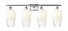 Innovations Lighting 516-4W-SN-G484-7OP - Brookhaven Flute - 4 Light - 37 inch - Brushed Satin Nickel - Bath Vanity Light