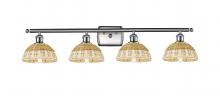 Innovations Lighting 516-4W-SN-NBD2-75-NAT - Bristol Natural II - 4 Light - 38 inch - Brushed Satin Nickel - Bath Vanity Light