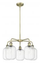 Innovations Lighting 516-5CR-AB-G460-7CL - Preston Cylinder - 5 Light - 25 inch - Antique Brass - Stem hung - Chandelier