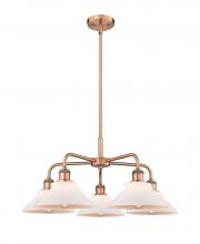 Innovations Lighting 516-5CR-AC-G131 - Orwell - 5 Light - 26 inch - Antique Copper - Chandelier