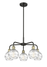 Innovations Lighting 516-5CR-BAB-G1213-6CL - Athens Deco Swirl - 5 Light - 24 inch - Black Antique Brass - Stem hung - Chandelier