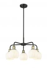 Innovations Lighting 516-5CR-BAB-G1217-6WV - White Venetian - 5 Light - 24 inch - Black Antique Brass - Chandelier