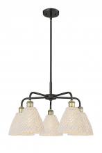 Innovations Lighting 516-5CR-BAB-NBD-75-NAT - Bristol Natural - 5 Light - 26 inch - Black Antique Brass - Stem hung - Chandelier