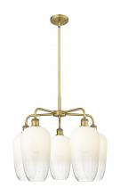 Innovations Lighting 516-5CR-BB-G484-7OP - Brookhaven Flute - 5 Light - 26 inch - Brushed Brass - Stem hung - Chandelier