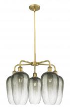 Innovations Lighting 516-5CR-BB-G484-7SL - Brookhaven Flute - 5 Light - 26 inch - Brushed Brass - Stem hung - Chandelier
