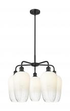 Innovations Lighting 516-5CR-BK-G484-7OP - Brookhaven Flute - 5 Light - 26 inch - Matte Black - Stem hung - Chandelier