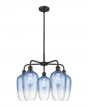 Innovations Lighting 516-5CR-BK-G484-7SB - Brookhaven Flute - 5 Light - 26 inch - Matte Black - Stem hung - Chandelier