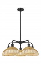 Innovations Lighting 516-5CR-BK-NBD2-9-NAT - Bristol Natural II - 5 Light - 28 inch - Matte Black - Stem hung - Chandelier