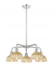 Innovations Lighting 516-5CR-PC-NBD2-75-NAT - Bristol Natural II - 5 Light - 26 inch - Polished Chrome - Stem hung - Chandelier