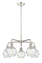 Innovations Lighting 516-5CR-PN-G1213-6CL - Athens Deco Swirl - 5 Light - 24 inch - Polished Nickel - Stem hung - Chandelier