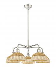 Innovations Lighting 516-5CR-PN-NBD2-9-NAT - Bristol Natural II - 5 Light - 28 inch - Polished Nickel - Stem hung - Chandelier