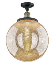 Innovations Lighting 517-1CH-BAB-G208-14 - Beacon - 1 Light - 14 inch - Black Antique Brass - Semi-Flush Mount