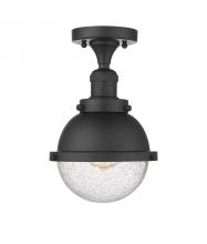 Innovations Lighting 517-1CH-BK-HFS-64-BK - Hampden - 1 Light - 7 inch - Matte Black - Semi-Flush Mount