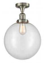 Innovations Lighting 517-1CH-SN-G202-12 - Beacon - 1 Light - 12 inch - Brushed Satin Nickel - Semi-Flush Mount
