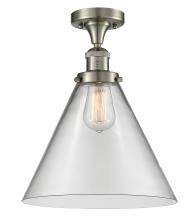 Innovations Lighting 517-1CH-SN-G42-L-LED - Cone - 1 Light - 12 inch - Brushed Satin Nickel - Semi-Flush Mount