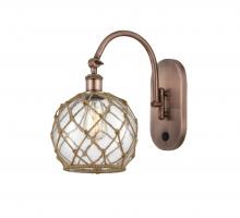Innovations Lighting 518-1W-AC-G122-8RB - Farmhouse Rope - 1 Light - 8 inch - Antique Copper - Adjustable Swing Arm