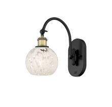 Innovations Lighting 518-1W-BAB-G1216-6WM - White Mouchette - 1 Light - 6 inch - Black Antique Brass - Adjustable Swing Arm
