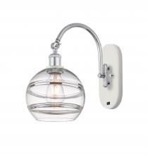 Innovations Lighting 518-1W-WPC-G556-8CL - Rochester - 1 Light - 8 inch - White Polished Chrome - Adjustable Swing Arm