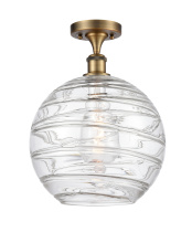 Innovations Lighting 616-1F-BB-G1213-12CL - Athens Deco Swirl - 1 Light - 12 inch - Brushed Brass - Semi-Flush Mount