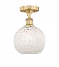 Innovations Lighting 616-1F-BB-G1216-8WM - White Mouchette - 1 Light - 8 inch - Brushed Brass - Semi-Flush Mount