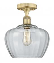 Innovations Lighting 616-1F-BB-G92-L - Fenton - 1 Light - 11 inch - Brushed Brass - Semi-Flush Mount