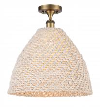 Innovations Lighting 616-1F-BB-NBD-16-NAT - Bristol Natural - 1 Light - 6 inch - Brushed Brass - Semi-Flush Mount
