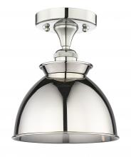 Innovations Lighting 616-1F-PN-M14-PN - Adirondack - 1 Light - 8 inch - Polished Nickel - Semi-Flush Mount