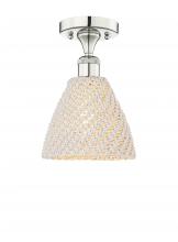 Innovations Lighting 616-1F-PN-NBD-75-NAT - Bristol Natural - 1 Light - 8 inch - Polished Nickel - Semi-Flush Mount