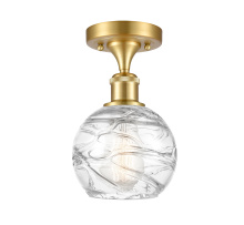 Innovations Lighting 616-1F-SG-G1213-6CL - Athens Deco Swirl - 1 Light - 6 inch - Satin Gold - Semi-Flush Mount