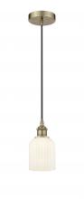 Innovations Lighting 616-1P-AB-G559-5GWH - Bridal Veil - 1 Light - 5 inch - Antique Brass - Cord hung - Mini Pendant