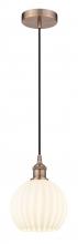 Innovations Lighting 616-1P-AC-G1217-8WV - White Venetian - 1 Light - 8 inch - Antique Copper - Cord Hung - Mini Pendant
