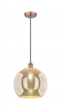 Innovations Lighting 616-1P-AC-G128-14 - Athens - 1 Light - 14 inch - Antique Copper - Cord hung - Pendant