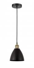 Innovations Lighting 616-1P-BAB-MBD-75-BK - Bristol - 1 Light - 8 inch - Black Antique Brass - Cord hung - Mini Pendant