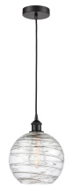 Innovations Lighting 616-1P-BK-G1213-10CL - Athens Deco Swirl - 1 Light - 10 inch - Matte Black - Cord hung - Mini Pendant
