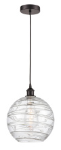 Innovations Lighting 616-1P-OB-G1213-12CL - Athens Deco Swirl - 1 Light - 12 inch - Oil Rubbed Bronze - Cord hung - Mini Pendant