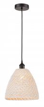Innovations Lighting 616-1P-OB-NBD-12-NAT - Bristol Natural - 1 Light - 6 inch - Oil Rubbed Bronze - Cord hung - Mini Pendant