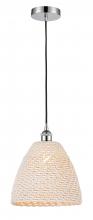 Innovations Lighting 616-1P-PC-NBD-12-NAT - Bristol Natural - 1 Light - 6 inch - Polished Chrome - Cord hung - Mini Pendant