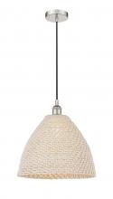 Innovations Lighting 616-1P-PN-NBD-16-NAT - Bristol Natural - 1 Light - 6 inch - Polished Nickel - Cord hung - Mini Pendant