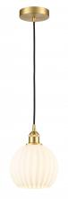 Innovations Lighting 616-1P-SG-G1217-8WV - White Venetian - 1 Light - 8 inch - Satin Gold - Cord Hung - Mini Pendant