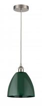 Innovations Lighting 616-1P-SN-MBD-9-GR-LED - Plymouth - 1 Light - 9 inch - Brushed Satin Nickel - Cord hung - Mini Pendant