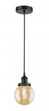 Innovations Lighting 616-1PH-BK-G208-6 - Beacon - 1 Light - 6 inch - Matte Black - Cord hung - Mini Pendant