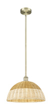 Innovations Lighting 616-1S-AB-NBD2-16-NAT - Bristol Natural II - 1 Light - 16 inch - Antique Brass - Stem hung - Mini Pendant