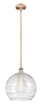 Innovations Lighting 616-1S-AC-G1213-14CL - Athens Deco Swirl - 1 Light - 14 inch - Antique Copper - Stem hung - Mini Pendant