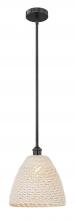 Innovations Lighting 616-1S-BK-NBD-12-NAT - Bristol Natural - 1 Light - 6 inch - Matte Black - Mini Pendant