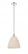 Innovations Lighting 616-1S-PN-NBD-12-NAT - Bristol Natural - 1 Light - 6 inch - Polished Nickel - Mini Pendant