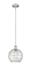 Innovations Lighting 616-1S-SN-G1213-10CL - Athens Deco Swirl - 1 Light - 10 inch - Brushed Satin Nickel - Stem hung - Mini Pendant