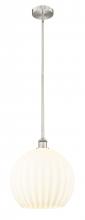 Innovations Lighting 616-1S-SN-G1217-14WV - White Venetian - 1 Light - 14 inch - Brushed Satin Nickel - Stem Hung - Pendant