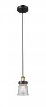 Innovations Lighting 616-1SH-BAB-G184S - Canton - 1 Light - 5 inch - Black Antique Brass - Stem hung - Mini Pendant